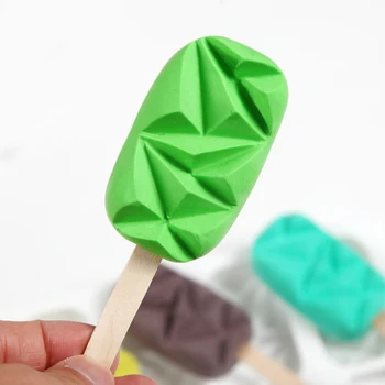 8-Dobumā Silikona saldējums Pelējuma Dimanta Mazas Ovālas DIY Mājās Popsicle Veidnes Deserts Ledus Lolly Pop Maker Atkārtoti Rīks