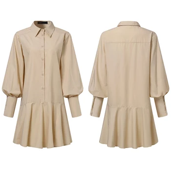 Sieviešu Garš Puff Piedurknēm, Elegants Krekls Kleita Ir 2021. Celmia Modes Augsta Vidukļa Mini Kleitas Gadījuma Zaudēt Cietā Puse Vestidos Drēbes
