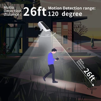 LED Saules Gaismas, Āra Kustības Sensors Viltus Novērošanas Kameru Gaismas 2000 Lūmenu 77LED 360° Grozāms Prožektors IP65 Waterproof