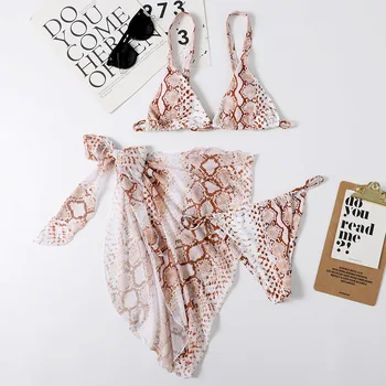 UVrcos Zīmolu Sieviešu Bikini 3 gabals komplekts Sexy Dziļu V veida Kakla Peldkostīms Ir 2021. Leopard Backless Peldkostīmi Pludmales Peldvietu Tērpi, Svārki Biquini