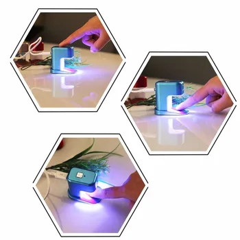 3W Mini Portatīvo Vienu Pirksta Nagu Mākslas LED UV Lampas Želeja s Konservēšanas Gudrs, Manikīra Instrumenti,