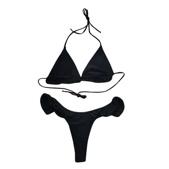 Seksīgi Peldkostīmi Sieviešu Bikini Push Up Pārsējs Pavada Peldkostīmu Divu Gabals Augsta Vidukļa Bikini Ir 2021. vienkrāsainu Peldkostīmu Beachwear #ZQ