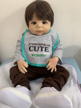 55 CM Pilnu Silikona Ķermeņa Atdzimis Zēns Lelle Meiteni Spilgti Vinila Jaundzimušajiem Kā Dzīvs Bebe Bonecas Bērnam Pelde Rotaļlietas