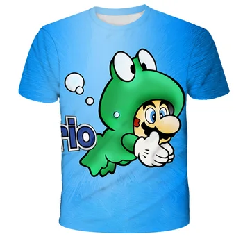 Jaunākās Harajuku Klasiskās Spēles Super Mario Bērnu, Zēnu, Meiteņu T Krekls 3D Drukas Blūze Hip Hop Streetwear 3-14T Futbola Krekli