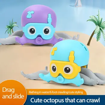 Dropship Bērniem Cute Karikatūra Astoņkāji Peldvietu Rotaļlietas Bērniem Ar Vēja-up Pulksteņa Ķēdes Ūdenī Peldošā Pludmale Bērnu Spēļu, Rotaļlietu