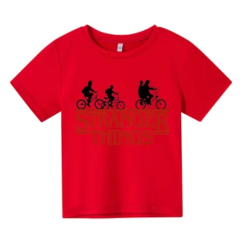 Bērnu Kokvilnas T-Krekli Cietā Filmu Ilustrāciju Tee Zēniem un Meitenēm Bērnu Vasaras Topi ar Īsām Piedurknēm T Kreklu Bērnu Drēbes