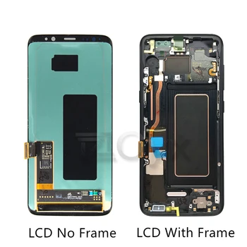Samsung Galaxy S8 LCD LCD Displejs, Touch Screen G950F G950U Samsung S8 Plus G955F G955U Touch Screen Montāža Ar Apdegumiem