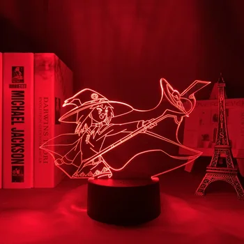3D Anime Gaismas Konosuba Megumin Guļamistaba Dekorēšana Gultas Nakts Gaisma Dzimšanas dienas Dāvanu par Komiksu LED Nakts Gaisma