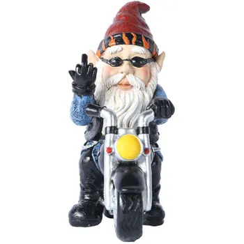 Sveķu Nerātns Dārza Gnome Dārza Dekorēšana Motociklu Statuja Balts Vecs Vīrietis Pasaka, Dārza Piederumi, Ornaments Elfi Galda Dekori