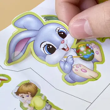 6000 izsmalcinātu uzlīmes Bērnu koncentrācija uzlīmju grāmata 2-6 gadu vecu bērnu multfilmas uzlīmes Smadzeņu spēles sākumā mācību