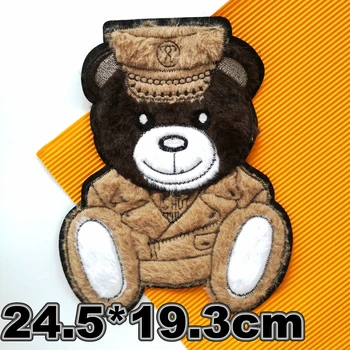 Liels izšūšanas big bear plāksteris,šenila dzīvnieku karikatūra ielāpus soma,lāči nozīmītes appliques apģērbu FS-3119