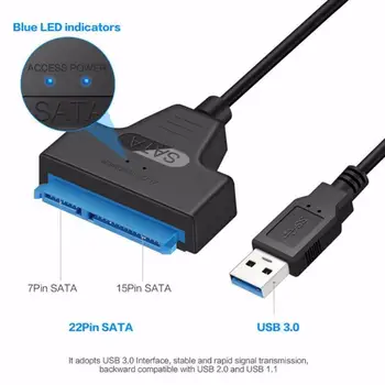 USB SATA 3 Kabeli, Sata USB 3.0 Adapteris, Līdz PAT 6 gb / s Atbalsts, 22 Pin 2.5 Collu Ārējo SSD HDD Cieto Disku Sata Kabeļu Savienotāji