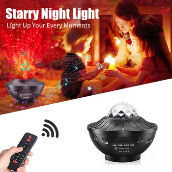 Rodanny Zvaigžņotām Debesīm Galaxy Mūzikas lampas Zvaigžņu Projektoru griestu apdares gaismas bērns Bluetooth Projekcijas LED Nakts Gaismas vilnis