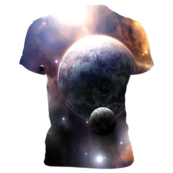 Ir 2021. Vīriešu Vasaras Vīriešu Īsām Piedurknēm 3D Print Star Modelis Konstrukcija Atpūtas Drukāt Vīriešu Kārtas Apkakles T-Krekls
