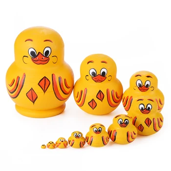 10 Slāņi Koka Dzeltena Pīle Matryoshka Lelles Rotaļlietas krievijas Ligzdošanas Lelles Bērniem, Pieaugušajiem Ziemassvētku Jaunā Gada Dāvanu, Mājas Dekoru#38