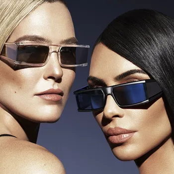 Ir 2021. Kim Sieviešu Taisnstūra Modes Saulesbrilles Zīmola Dizaineru Puses Spogulis Punkti, Saules Brilles Sieviešu Dāma Briļļu Vadītāja Aizsargbrilles