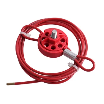 Riteņu Kabeļu Lokauts Regulējams Universal Cable Lock Tērauda Stieple Ar PVC Rūpniecības Vārstu Izslēgšanas Apkopes LOTO Ierīces