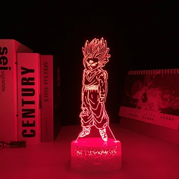 Anime Attēls GOHAN 3D LED Vizuālo Ilūziju, Mainīt Baltās krāsas Bāzes Nakts Gaisma Mājas Dekori Lampas Dzimšanas dienas Dāvanu Galda Lampas