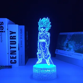 Anime Attēls GOHAN 3D LED Vizuālo Ilūziju, Mainīt Baltās krāsas Bāzes Nakts Gaisma Mājas Dekori Lampas Dzimšanas dienas Dāvanu Galda Lampas