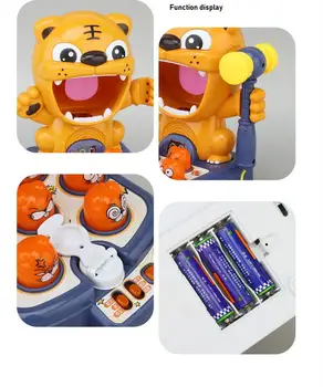 Bērniem Nozvejas Tiger Vieglās Mūzikas Whac-A-Mole Rotaļlietas Daudzfunkcionāls Spēlēt Hit Spēli Kalšanai Izglītības Interaktīvo Galda Spēles Rotaļlietas