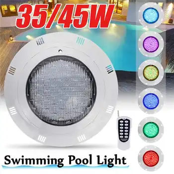 35W 45W LED Zemūdens Peldēšanas Baseins Apgaismojums RGB Krāsu Maiņa AC12V IP68 Ūdensnecaurlaidīga Lampa ar tālvadību