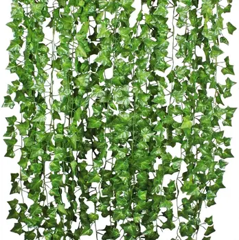 210cm/230Cm Zaļa Zīda, Mākslīgā Karājas Lapu Vainags Augi Vīnogulāju Lapas Diy Mājas, Kāzu svinības, Vannas istaba Dārza Dekorēšanai