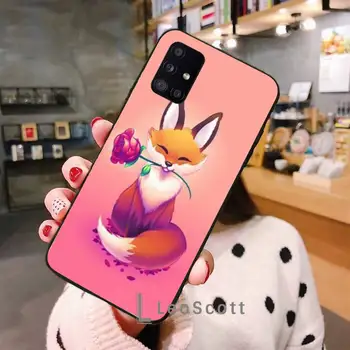 Cute karikatūra dzīvnieku fox Telefona Gadījumā Samsung A51 A52 A71 A50 A12 A21S S8 S9 S10 S20 S21 Plus Ultra Fe