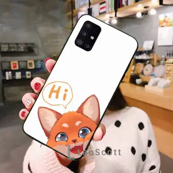 Cute karikatūra dzīvnieku fox Telefona Gadījumā Samsung A51 A52 A71 A50 A12 A21S S8 S9 S10 S20 S21 Plus Ultra Fe