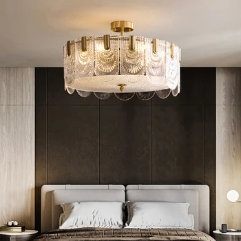 Vara post-Amerikas modernās viesistabas lustru gaisma luksusa atmosfēru, guļamistabā vienkārši dizaineru radošā luksusa