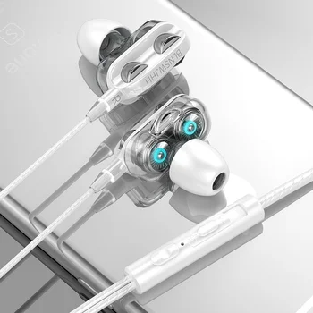 6D In-Ear Stereo Augstas Bass Austiņas In-Ear 3,5 MM Vadu Austiņas Metāla augstas precizitātes Skaļrunis Ar MIKROFONU, Lai Xiaomi Samsung, Huawei Telefoniem