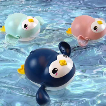 Bērnu Vannas Rotaļlietas Cute Karikatūra Maz Pingvīns Bērnu Peldēšanās Nomierinoša, Rotaļlietas, Zīdaiņu Ģimenes Spēlē Peldvietu Ūdens Pulksteņa Rotaļlietas