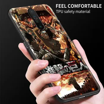 Anime Uzbrukumu Titan Phone Gadījumā Xiaomi Redmi Piezīme 9S 8 9 8T 9T 7 9.C 7.A 8.A K30 Pro Black Soft Capa Mobilo Segtu Sac