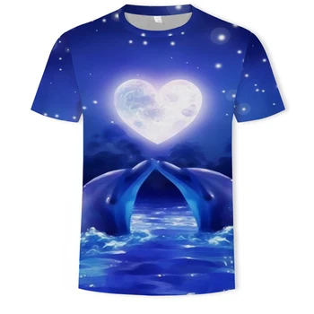 Summer new style 3D underwater world men's/women's short-sleeved T-shirt fashion casual pattern T shirt round neck breathable