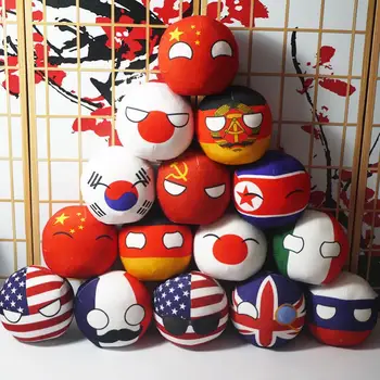 Polandball Plīša Lelle Countryball PSRS, ASV, FRANCIJA, KRIEVIJA, LIELBRITĀNIJA, JAPĀNA, VĀCIJA CANANDA ITALY Valsts Bumbu Rotaļlietas, Plīša Kulons 9-20cm