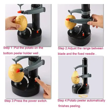 Elektrisko Spirāli Apple Peeler Kuteris Nazis Augļu Kartupeļu Mizošana Automātiskais Akumulatoru Darbināmas Mašīnas ar Lādētāju, ES Plug