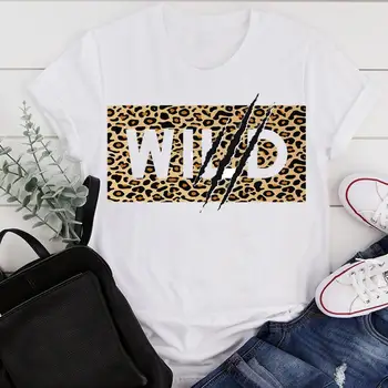 Leopard Mīlēt Sevi Drukāt Sieviešu T Krekls Ar Īsām Piedurknēm O Kakla Zaudēt Sieviešu T Dāmas Modes Tee Krekls Topi Camisetas Mujer