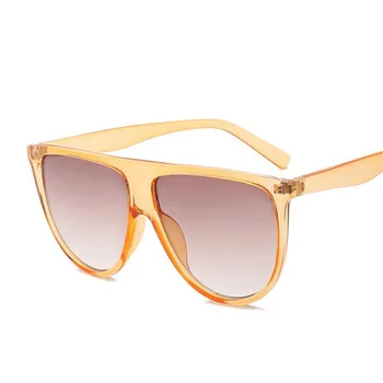 Klasiskās Slavenību Saulesbrilles Sieviešu Vintage Retro Flat Top Lielgabarīta Saules Brilles Laukumā Izmēģinājuma Luksusa Dizainers Lielu Melnu Nokrāsu