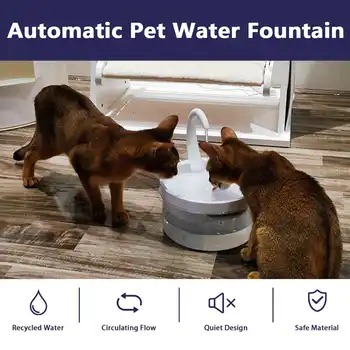 2L LED Gaismas Saprātīga Pet Cat Dzeramā Ūdens Elektriskā Izslēgt Strūklaka Pet Dzeramā Automātiska Cirkulācijas Dozatoru Kaķis Suns