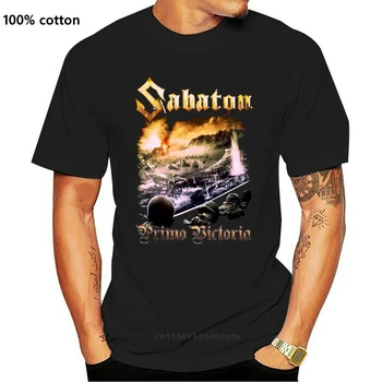 Sabaton T-shirtPrimo Victoria Metāla Vīriešu Krekls Dažādu Izmēru Jauns Modes Gadījuma Kokvilnas Īsās Piedurknes