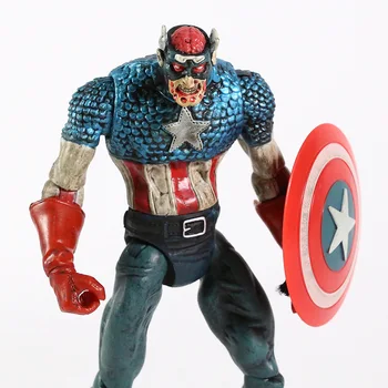 Brīnums Zombiju Kapteinis Amerika Statuetes Kolekcija Rīcības Attēls Modelis Rotaļlieta Dāvana