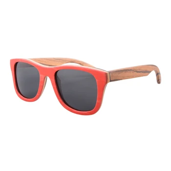 Vīrieši Koka Polarizētās Saulesbrilles UV400 Skeitborda Koka Brilles Lielā Laukumā Vasaras Ieplests Oculos De Sol Masculino 68004