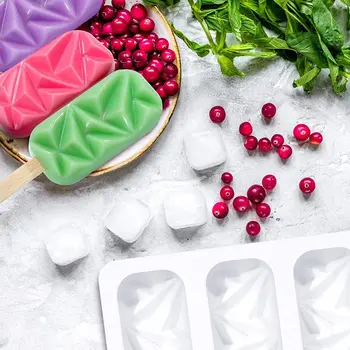 8-Dobumā Silikona saldējums Pelējuma Dimanta Mazas Ovālas DIY Mājās Popsicle Veidnes Deserts Ledus Lolly Pop Maker Atkārtoti Rīks