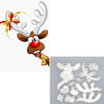 Ziemassvētku Elk Metāla Griešanas Mirst Dzīvnieki Smieklīgi Elk Lelle Nomirst DIY Scrapbooking Kartes Amatniecības Dekoratīvu Reljefu 2020