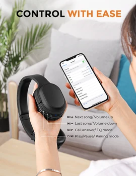 Mpow H24 Bezvadu Bluetooth Austiņas Hi-Fi Skaņas Pa Ausu Austiņas ar 5 EQ režīmi&40H rotaļu laiks, lai Huawei Iphone Galaxy Telefoni