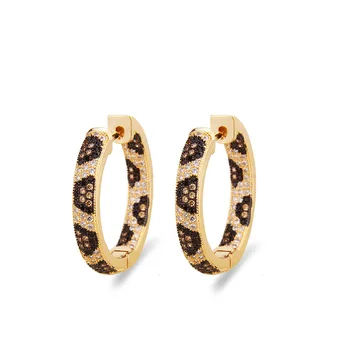 SINZRY hotsale popuplar rotaslietas kubikmetru zircon radošo leoparda tekstūru sieviešu CZ stīpas auskari