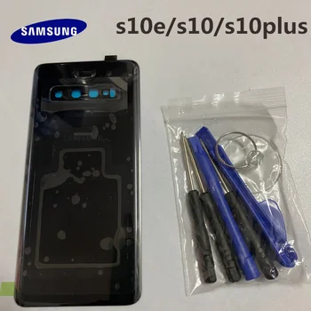 Oriģināls Samsung Galaxy s10e S10+plus G970 G973 H975 Akumulatora vāciņu un Aizmugurējo vāciņu S10 Aizmugurējā stikla ekrāna Aizmugurējā Stikla gadījumā