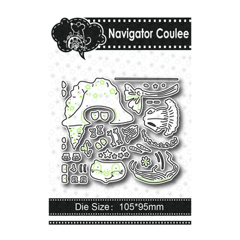Halovīni meitene griešanas pelējuma 2021 albums metāla apdare skaidrs, zīmogs DIY amatniecības radošā nospieduma šablons slāņu zīmējums