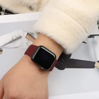 Silikona Siksniņa apple Skatīties joslas 44mm 40mm 38mm 42mm 44 mm Gumijas watchband smartwatch correa aproce iWatch 3 4 5 6 se band