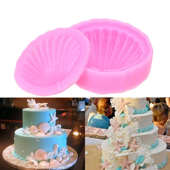 2gab/Komplekts 3D Jūras Čaulas Formas Pelējuma DIY Virtuves Piederumi Silikona Bakeware Šokolādes Fondants Pelējuma Kūka Rotājumi