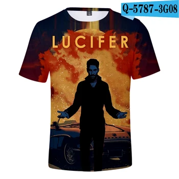Karstā pārdošanas Lucifers Vīriešu, Sieviešu T-krekli Lucifers Morningstar 3D Druka Bērnu T-krekls Gadījuma Modes Īsām Piedurknēm Velns t-veida Topi, t-veida